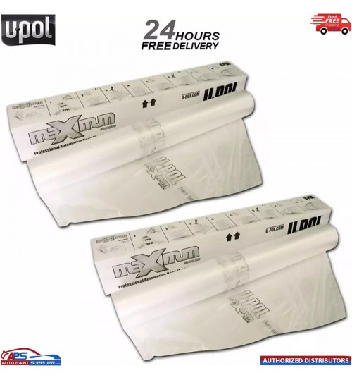 2x U-Pol Clear Static Poly Masking Roll 5m x 120m U-Pol